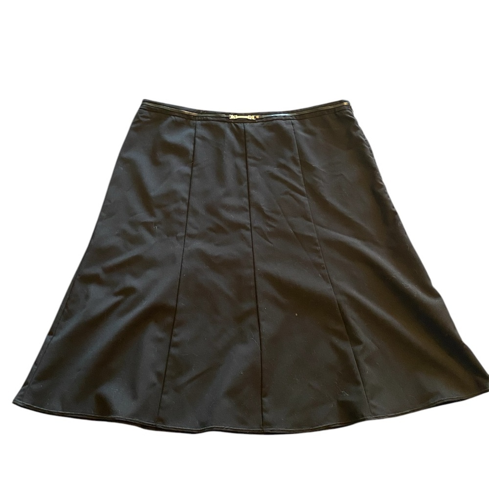 East 5th Black A-Line Midi Skirt for Casual Wear